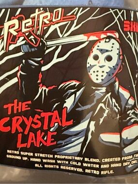 Retro Rifle 'The Crystal Lake' Graphic SS Button Down 3XL